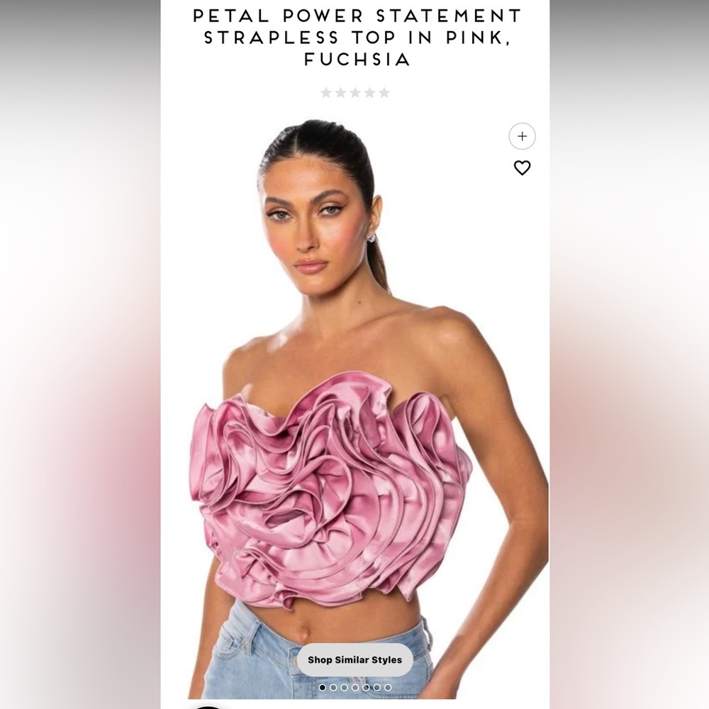 AKIRA Petal Power Statement Strapless Top